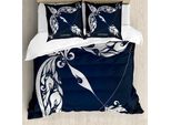 Abakuhaus Set Copripiumino Planetario Per Letti Matrimoniali, Segni Zodiacali, Antiacaro, Adatto A Chi Soffre Di Allergie, Con Federe, Blu