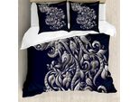 Abakuhaus Copripiumino Zodiaco, Acquario Astrologia, Antiacaro Adatto A Chi Soffre Di Allergie Con Federe, 200 Cm X 200 Cm - 80 X 80 Cm, Blu Grigio