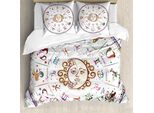 Abakuhaus Set Copripiumino Per Letti Matrimoniali, Segni Zodiacali, Antiacaro, Adatto A Chi Soffre Di Allergie, Con Federe, Multicolore
