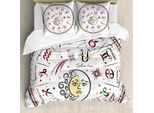 Abakuhaus Copripiumino Zodiaco, Luna Sole E Segni, Antiacaro Adatto A Chi Soffre Di Allergie Con Federe, 200 Cm X 200 Cm - 80 X 80 Cm, Multicolore