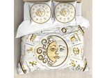 Abakuhaus Copripiumino Zodiaco, Posizioni Dell'oroscopo, Antiacaro, Adatto A Chi Soffre Di Allergie, Con Federe, 155 Cm X 220 Cm - 80 X 80 Cm, Giallo Beige