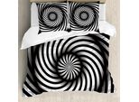 Abakuhaus Spiers Copripiumino, Motivo A Vortici Bianco E Nero, Antiacaro, Adatto A Chi Soffre Di Allergie, Con Federe, 200 Cm X 200 Cm - 80 X 80 Cm, Bianco E Nero