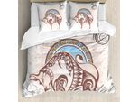 Abakuhaus Copripiumino Zodiacale, Astrologia Toro, Antiacaro, Adatto A Chi Soffre Di Allergie, Con Federe, 200 Cm X 200 Cm - 80 X 80 Cm, Marrone Beige