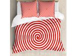 Abakuhaus Copripiumino Spiers, Condotto Concentrato A Spirale, Antiacaro, Adatto A Chi Soffre Di Allergie, Con Federe, 200 Cm X 200 Cm - 80 X 80 Cm, Rosso-Bianco