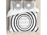 Abakuhaus Copripiumino Spiers, Forma A Spirale Monocromatica, Antiacaro, Adatto A Chi Soffre Di Allergie, Con Federe, 200 Cm X 200 Cm - 80 X 80 Cm, Bianco E Nero