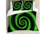 Abakuhaus Copripiumino Spiers, Spirali Astratte, Antiacaro, Adatto A Chi Soffre Di Allergie, Con Federe, 155 Cm X 220 Cm - 80 X 80 Cm, Verde