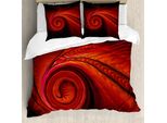 Abakuhaus Copripiumino Spiers, Surreal Waves Spiral Kunst, Antiacaro, Adatto A Chi Soffre Di Allergie, Con Federe, 200 Cm X 200 Cm - 80 X 80 Cm, Rosso