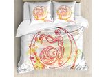 Abakuhaus Copripiumino Chakra, Yoga Chakra Disegnato, Antiacaro, Adatto A Chi Soffre Di Allergie, Con Federe, 155 Cm X 220 Cm - 80 X 80 Cm, Rosso Giallo