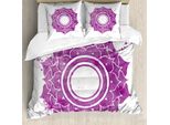 Abakuhaus Copripiumino Chakra, Mandala Chakra Splash, Antiacaro, Adatto A Chi Soffre Di Allergie, Con Federe, 200 Cm X 200 Cm - 80 X 80 Cm, Viola Bianco