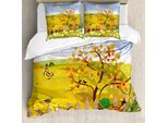 Abakuhaus Copripiumino, Margherite Autunnali Da Giardino, Antiacaro, Adatto A Chi Soffre Di Allergie, Con Federe, 155 Cm X 220 Cm - 80 X 80 Cm, Multicolore