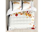 Abakuhaus Copripiumino, Mosche Maple Leaf Stagioni, Antiacaro Adatto A Chi Soffre Di Allergie Con Federe, 200 Cm X 200 Cm - 80 X 80 Cm, Marrone Arancione