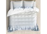Abakuhaus Copripiumino Invernale, Alberi Nella Nebbia, Antiacaro, Adatto A Chi Soffre Di Allergie, Con Federe, 155 Cm X 220 Cm - 80 X 80 Cm, Bianco