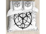 Abakuhaus Geometria Copripiumino, Spirali Vorticose, Antiacaro, Adatto A Chi Soffre Di Allergie, Con Federe, 155 Cm X 220 Cm - 80 X 80 Cm, Nero, Grigio, Bianco