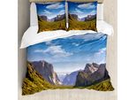 Abakuhaus Copripiumino Yosemite, Yosemite El Capitan Us, Antiacaro, Adatto A Chi Soffre Di Allergie, Con Federe, 155 Cm X 220 Cm - 80 X 80 Cm, Verde Blu