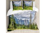 Abakuhaus Yosemite Copripiumino, Nature Valley Wiese, Antiacaro, Adatto A Chi Soffre Di Allergie, Con Federe, 200 Cm X 200 Cm - 80 X 80 Cm, Grigio Verde