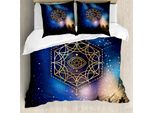 Abakuhaus Geometria Copripiumino, Terzo Occhio Via Lattea, Antiacaro Adatto A Chi Soffre Di Allergie Con Federe, 155 Cm X 220 Cm - 80 X 80 Cm, Multicolore