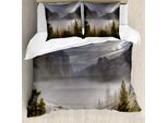 Abakuhaus Copripiumino Yosemite, Yosemite Valley In Autunno, Antiacaro, Adatto A Chi Soffre Di Allergie, Con Federe, 155 Cm X 220 Cm - 80 X 80 Cm, Verde Grigio