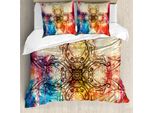Set Copripiumino Abakuhaus Mandala Per Letti Matrimoniali, Riccamente Decorato Con Motivi Mistici, Antiacaro, Adatto A Chi Soffre Di Allergie, Con Federe, Multicolore