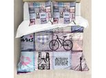 Abakuhaus Paris Copripiumino, Torre Eiffel Love Letter, Antiacaro, Adatto A Chi Soffre Di Allergie, Con Federe, 200 Cm X 200 Cm - 80 X 80 Cm, Multicolore
