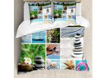 Copripiumino Abakuhaus Spa, Tropical Ocean Rock, Antiacaro, Adatto A Chi Soffre Di Allergie, Con Federe, 155 Cm X 220 Cm - 80 X 80 Cm, Multicolore