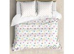 Abakuhaus Set Copripiumino Per Letti Matrimoniali, Cigni Color Arcobaleno, Antiacaro, Adatto A Chi Soffre Di Allergie, Con Federe, Multicolore
