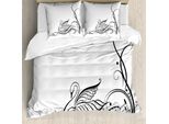 Abakuhaus Copripiumino Schwan, Black Swan In Fluss, Antiacaro, Adatto A Chi Soffre Di Allergie, Con Federe, 200 Cm X 200 Cm - 80 X 80 Cm, Bianco Nero