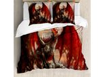 Abakuhaus Fantasy World Copripiumino, Drachenberg Myth, Antiacaro, Adatto A Chi Soffre Di Allergie, Con Federe, 155 Cm X 220 Cm - 80 X 80 Cm, Multicolore