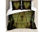 Abakuhaus Copripiumino Gotico, Fantasia Teschi Spettrali, Antiacaro, Adatto A Chi Soffre Di Allergie, Con Federe, 155 Cm X 220 Cm - 80 X 80 Cm, Marrone