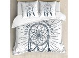 Abakuhaus Copripiumino Con Proverbio, Piumino, Antiacaro, Adatto A Chi Soffre Di Allergie, Con Federe, 200 Cm X 200 Cm - 80 X 80 Cm, Bianco Blu