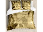 Abakuhaus Copripiumino Con Motivo Dell'isola, Vista Dell'isola In Seppia, Antiacaro, Adatto A Chi Soffre Di Allergie, Con Federe, 155 Cm X 220 Cm - 80 X 80 Cm, Seppia