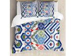 Abakuhaus Copripiumino Marocchino, Motivi Di Design Marocchino, Antiacaro, Adatto A Chi Soffre Di Allergie, Con Federe, 155 Cm X 220 Cm - 80 X 80 Cm, Multicolore