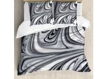 Abakuhaus Copripiumino Astratto, Arte Surreale In Bianco E Nero, Antiacaro, Adatto A Chi Soffre Di Allergie, Con Federe, 155 Cm X 220 Cm - 80 X 80 Cm, Grigio