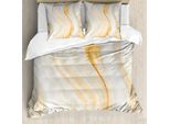 Abakuhaus Copripiumino Psichedelico, Effetto Marmo Ondulato, Antiacaro, Adatto A Chi Soffre Di Allergie, Con Federe, 200 Cm X 200 Cm - 80 X 80 Cm, Arancione Grigio