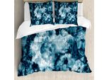 Abakuhaus Copripiumino In Marmo, Effetto Marmo, Antiacaro, Adatto A Chi Soffre Di Allergie, Con Federe, 200 Cm X 200 Cm - 80 X 80 Cm, Blu