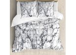 Abakuhaus Copripiumino Astratto, Surreale, Antiacaro, Adatto A Chi Soffre Di Allergie, Con Federe, 155 Cm X 220 Cm - 80 X 80 Cm, Grigio Bianco