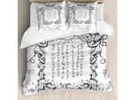 Abakuhaus Set Copripiumino Bianco Per Letti Matrimoniali, Magia Gotica Medievale, Antiacaro, Adatto A Chi Soffre Di Allergie, Con Federe, Bianco E Nero