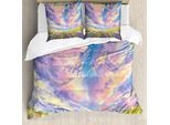 Abakuhaus Set Copripiumino Per Letto Matrimoniale, Fiori Acquerellati, Antiacaro, Adatto A Chi Soffre Di Allergie, Con Federe, Multicolore