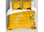 Copripiumino Abakuhaus Halloween, Zucca E Mazza, Antiacaro, Adatto A Chi Soffre Di Allergie, Con Federe, 155 Cm X 220 Cm - 80 X 80 Cm, Arancione E Nero