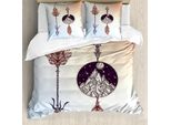 Abakuhaus Copripiumino Occulto, Boho Feder, Antiacaro, Adatto A Chi Soffre Di Allergie, Con Federe, 155 Cm X 220 Cm - 80 X 80 Cm, Blu Seppia