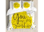 Abakuhaus Copripiumino Con Proverbio, Splash Inspirational, Antiacaro, Adatto A Chi Soffre Di Allergie, Con Federe, 200 Cm X 200 Cm - 80 X 80 Cm, Giallo