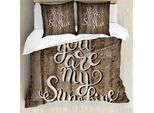 Abakuhaus Copripiumino Con Proverbio, Parole Romantiche Su Legno, Antiacaro, Adatto A Chi Soffre Di Allergie, Con Federe, 155 Cm X 220 Cm - 80 X 80 Cm, Marrone