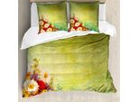 Abakuhaus Copripiumino Con Motivo Floreale, Romantico Bouquet Di Fiori, Antiacaro E Anallergico, Con Federe, 155 Cm X 220 Cm - 80 X 80 Cm, Giallo E Bianco