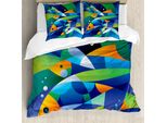 Abakuhaus Copripiumino Ocean, Pesci Sott'acqua, Antiacaro, Adatto A Chi Soffre Di Allergie, Con Federe, 200 Cm X 200 Cm - 80 X 80 Cm, Multicolore
