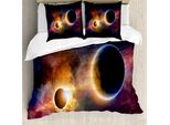 Abakuhaus Copripiumino Space, Planet Earth Stars, Antiacaro, Adatto A Chi Soffre Di Allergie, Con Federe, 155 Cm X 220 Cm - 80 X 80 Cm, Multicolore