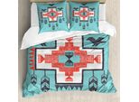 Abakuhaus Set Copripiumino Etnico Per Letti Matrimoniali, Arte Indigena Vintage, Antiacaro, Adatto A Chi Soffre Di Allergie, Con Federe, Multicolore