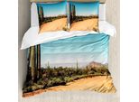 Abakuhaus Copripiumino Saguaro, Cactus Del Deserto Americano, Antiacaro, Adatto A Chi Soffre Di Allergie, Con Federe, 155 Cm X 220 Cm - 80 X 80 Cm, Multicolore