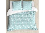 Abakuhaus Copripiumino Azzurro, Cartoni Animati Con Gocce Di Pioggia, Antiacaro, Adatto A Chi Soffre Di Allergie, Con Federe, 200 Cm X 200 Cm - 80 X 80 Cm, Blu E Bianco