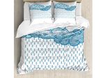Abakuhaus Copripiumino Regen, Sketch Fall, Antiacaro, Adatto A Chi Soffre Di Allergie, Con Federe, 155 Cm X 220 Cm - 80 X 80 Cm, Blu