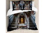 Abakuhaus Copripiumino Rustico, Verlassene Opera House, Antiacaro, Adatto A Chi Soffre Di Allergie, Con Federe, 155 Cm X 220 Cm - 80 X 80 Cm, Marrone Beige