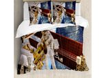 Abakuhaus Copripiumino Space, Stazione Spaziale Planet, Antiacaro, Adatto A Chi Soffre Di Allergie, Con Federe, 155 Cm X 220 Cm - 80 X 80 Cm, Multicolore